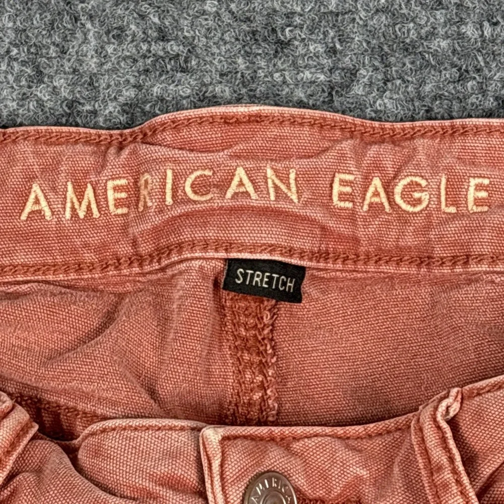 AE High Rise Utility Carpenter Jean Shorts Terracotta Pink Pink Size 2 Stretch